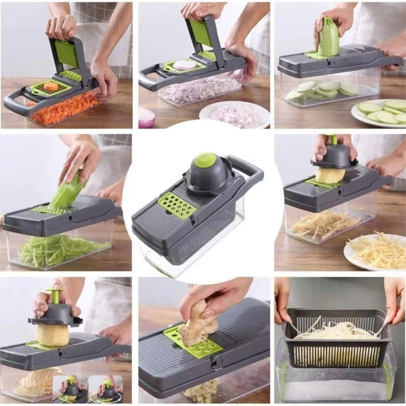 COMBO - Picadora de Verduras y Vegetales con Múltiples Funciones + Triturador De Ajos